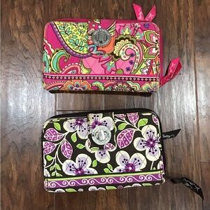 Vera Bradley Pink and Purple Turn Lock Wallets